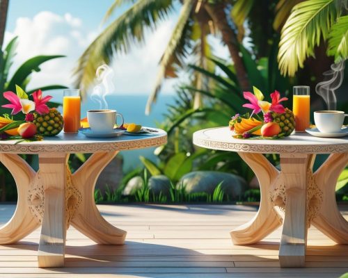 modern bali style breakfast tables