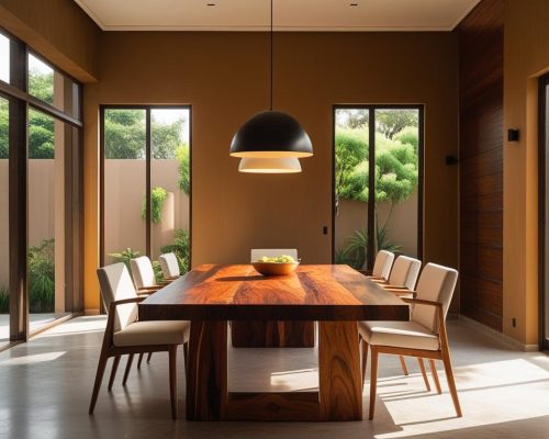 modern wooden style dining area india (1)